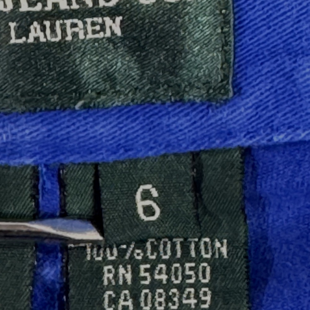 Lauren Jeans Co Women Capri Pants Sz 6 Royal Blue Flat Front Vintage 90's Y2K - Picture 5 of 13